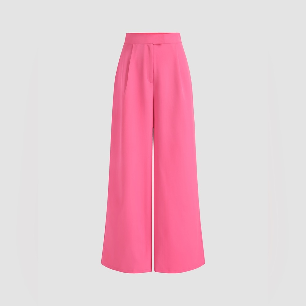 Pink Fuchsia Solid Wide Leg Trousers 💗 Cider Size Small